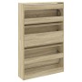 Zapatero de madera de ingeniería roble Sonoma 80x21x125,5 cm en Zapateros y organizadores de calzado | Comprar online en Foru.es
