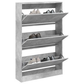 Zapatero de madera de ingeniería gris hormigón 80x21x125,5 cm en Zapateros y organizadores de calzado | Comprar online en Foru.e