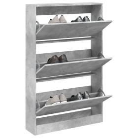 Zapatero de madera de ingeniería gris hormigón 80x21x125,5 cm en Zapateros y organizadores de calzado | Comprar online en Foru.e