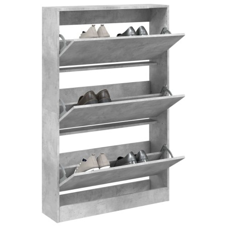 Zapatero de madera de ingeniería gris hormigón 80x21x125,5 cm en Zapateros y organizadores de calzado | Comprar online en Foru.e