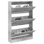 Zapatero de madera de ingeniería gris hormigón 80x21x125,5 cm en Zapateros y organizadores de calzado | Comprar online en Foru.e