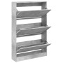 Zapatero de madera de ingeniería gris hormigón 80x21x125,5 cm en Zapateros y organizadores de calzado | Comprar online en Foru.e