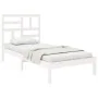 Estructura de cama madera maciza de pino blanca 90x200 cm de vidaXL, Camas y somieres - Ref: Foro24-3105936, Precio: 94,32 €,...