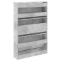 Zapatero de madera de ingeniería gris hormigón 80x21x125,5 cm en Zapateros y organizadores de calzado | Comprar online en Foru.e