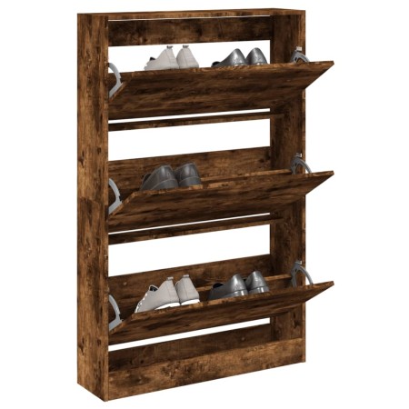 Zapatero de madera de ingeniería roble ahumado 80x21x125,5 cm en Zapateros y organizadores de calzado | Comprar online en Foru.e