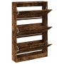 Zapatero de madera de ingeniería roble ahumado 80x21x125,5 cm en Zapateros y organizadores de calzado | Comprar online en Foru.e
