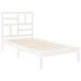 Estructura de cama madera maciza de pino blanca 90x200 cm de vidaXL, Camas y somieres - Ref: Foro24-3105936, Precio: 94,32 €,...