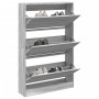 Zapatero de madera de ingeniería gris Sonoma 80x21x125,5 cm en Zapateros y organizadores de calzado | Comprar online en Foru.es