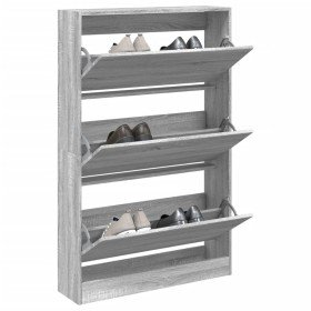 Zapatero de madera de ingeniería gris Sonoma 80x21x125,5 cm en Zapateros y organizadores de calzado | Comprar online en Foru.es