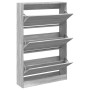 Zapatero de madera de ingeniería gris Sonoma 80x21x125,5 cm en Zapateros y organizadores de calzado | Comprar online en Foru.es