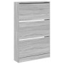 Zapatero de madera de ingeniería gris Sonoma 80x21x125,5 cm en Zapateros y organizadores de calzado | Comprar online en Foru.es