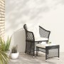 Set de muebles de jardín 2 pzas y cojines ratán sintético negro de vidaXL, Conjuntos de jardín - Ref: Foro24-319687, Precio: ...