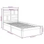 Estructura de cama madera maciza de pino blanca 90x200 cm de vidaXL, Camas y somieres - Ref: Foro24-3105936, Precio: 94,32 €,...