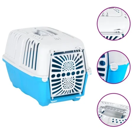 White blue polypropylene pet carrier 48x31.5x33 cm by vidaXL, Pet carriers and boxes - Ref: Foro24-172216, Price: 36,66 €, Di...