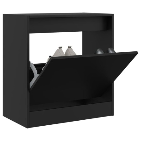 Zapatero de madera de ingeniería negro 60x34x63,5 cm en Zapateros y organizadores de calzado | Comprar online en Foru.es