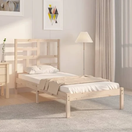 Estructura de cama madera maciza 100x200 cm de vidaXL, Camas y somieres - Ref: Foro24-3105940, Precio: 89,37 €, Descuento: %