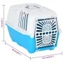 Transportín de mascota blanco azul polipropileno 48x31,5x33 cm de vidaXL, Transportines y cajas para mascotas - Ref: Foro24-1...