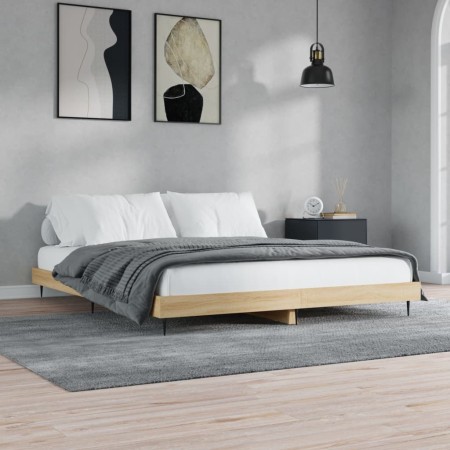 Estructura de cama madera de ingeniería roble Sonoma 120x200 cm de vidaXL, Camas y somieres - Ref: Foro24-832256, Precio: 89,...
