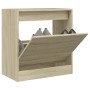Zapatero de madera de ingeniería roble Sonoma 60x34x63,5 cm en Zapateros y organizadores de calzado | Comprar online en Foru.es