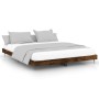 Estructura de cama madera de ingeniería roble ahumado 120x200cm de vidaXL, Camas y somieres - Ref: Foro24-832258, Precio: 90,...