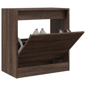 Zapatero de madera de ingeniería marrón roble 60x34x63,5 cm en Zapateros y organizadores de calzado | Comprar online en Foru.es