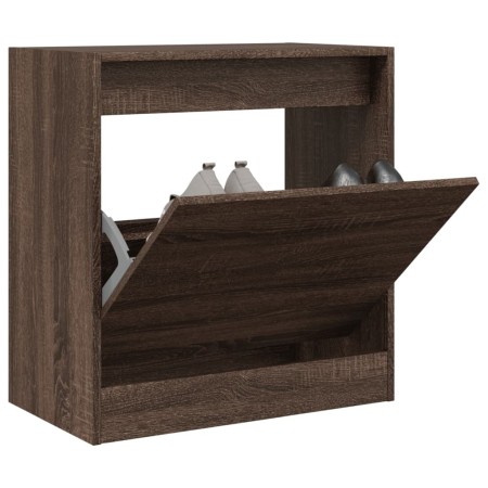 Zapatero de madera de ingeniería marrón roble 60x34x63,5 cm en Zapateros y organizadores de calzado | Comprar online en Foru.es