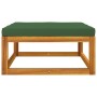 Reposapiés de jardín madera maciza acacia con cojín verde de vidaXL, Sofás modulares de exterior - Ref: Foro24-360022, Precio...