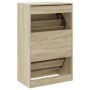 Zapatero de madera de ingeniería roble Sonoma 60x34x96,5 cm en Zapateros y organizadores de calzado | Comprar online en Foru.es