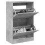 Zapatero de madera de ingeniería gris hormigón 60x34x96,5 cm en Zapateros y organizadores de calzado | Comprar online en Foru.es