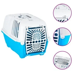 White blue polypropylene pet carrier 55x36x36 cm by vidaXL, Pet carriers and boxes - Ref: Foro24-172217, Price: 45,60 €, Disc...