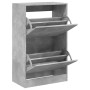 Zapatero de madera de ingeniería gris hormigón 60x34x96,5 cm en Zapateros y organizadores de calzado | Comprar online en Foru.es