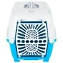 Transportín de mascota blanco azul polipropileno 55x36x36 cm de vidaXL, Transportines y cajas para mascotas - Ref: Foro24-172...