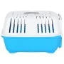 Transportín de mascota blanco azul polipropileno 55x36x36 cm de vidaXL, Transportines y cajas para mascotas - Ref: Foro24-172...