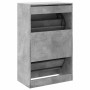Zapatero de madera de ingeniería gris hormigón 60x34x96,5 cm en Zapateros y organizadores de calzado | Comprar online en Foru.es