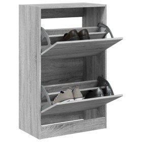Zapatero de madera de ingeniería gris Sonoma 60x34x96,5 cm en Zapateros y organizadores de calzado | Comprar online en Foru.es