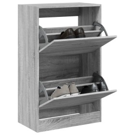 Zapatero de madera de ingeniería gris Sonoma 60x34x96,5 cm en Zapateros y organizadores de calzado | Comprar online en Foru.es