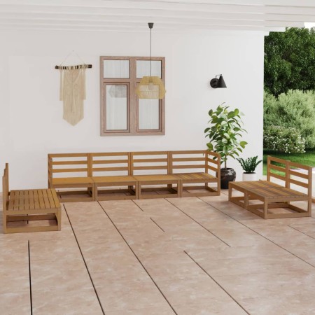 Muebles de jardín 8 piezas marrón miel madera madera de pino en Conjuntos de jardín | Comprar online en Foru.es