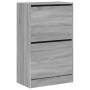 Zapatero de madera de ingeniería gris Sonoma 60x34x96,5 cm en Zapateros y organizadores de calzado | Comprar online en Foru.es
