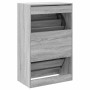 Zapatero de madera de ingeniería gris Sonoma 60x34x96,5 cm en Zapateros y organizadores de calzado | Comprar online en Foru.es