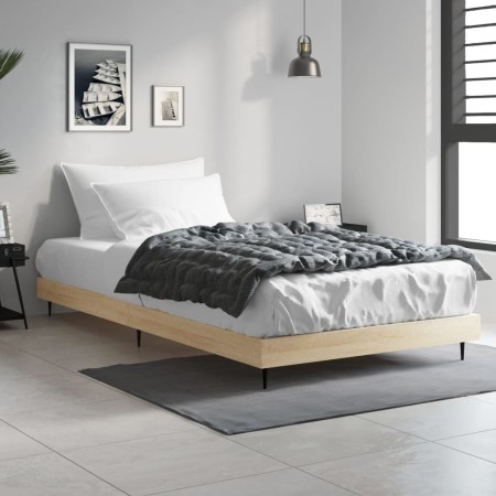 Estructura de cama madera de ingeniería roble Sonoma 100x200 cm de vidaXL, Camas y somieres - Ref: Foro24-832264, Precio: 68,...