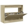 Zapatero de madera de ingeniería roble Sonoma 80x34x63 cm en Zapateros y organizadores de calzado | Comprar online en Foru.es