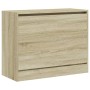 Zapatero de madera de ingeniería roble Sonoma 80x34x63 cm en Zapateros y organizadores de calzado | Comprar online en Foru.es