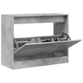 Zapatero de madera de ingeniería gris hormigón 80x34x63 cm en Zapateros y organizadores de calzado | Comprar online en Foru.es