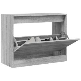 Zapatero de madera de ingeniería gris Sonoma 80x34x63 cm en Zapateros y organizadores de calzado | Comprar online en Foru.es