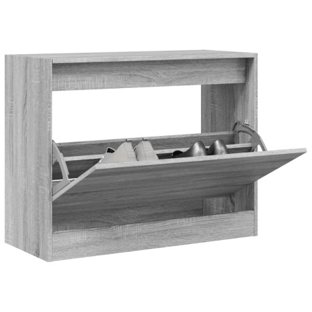 Zapatero de madera de ingeniería gris Sonoma 80x34x63 cm en Zapateros y organizadores de calzado | Comprar online en Foru.es