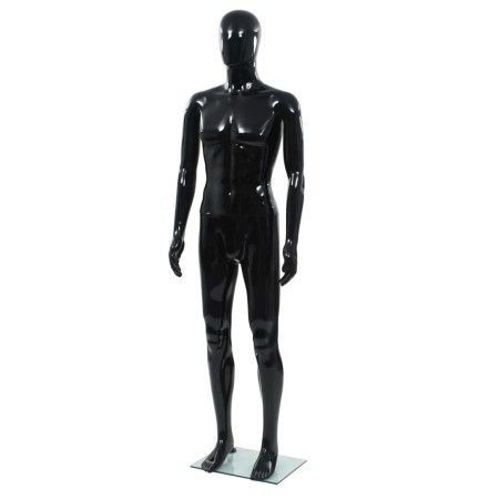 Maniquí de hombre completo base vidrio negro brillante 185 cm de vidaXL, Maniquís - Ref: Foro24-142927, Precio: 210,90 €, Des...
