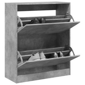 Zapatero de madera de ingeniería gris hormigón 80x34x96,5 cm en Zapateros y organizadores de calzado | Comprar online en Foru.es