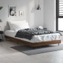 Estructura de cama madera de ingeniería marrón roble 100x200 cm de vidaXL, Camas y somieres - Ref: Foro24-832268, Precio: 73,...