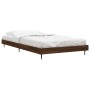 Estructura de cama madera de ingeniería marrón roble 100x200 cm de vidaXL, Camas y somieres - Ref: Foro24-832268, Precio: 73,...