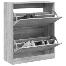 Zapatero de madera de ingeniería gris Sonoma 80x34x96,5 cm en Zapateros y organizadores de calzado | Comprar online en Foru.es